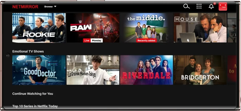 Exclusive Shows Section
